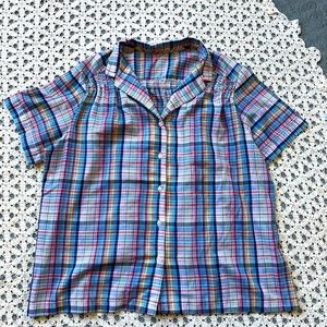 Vintage XL Short Sleeve Plaid Button Down XL Shirt